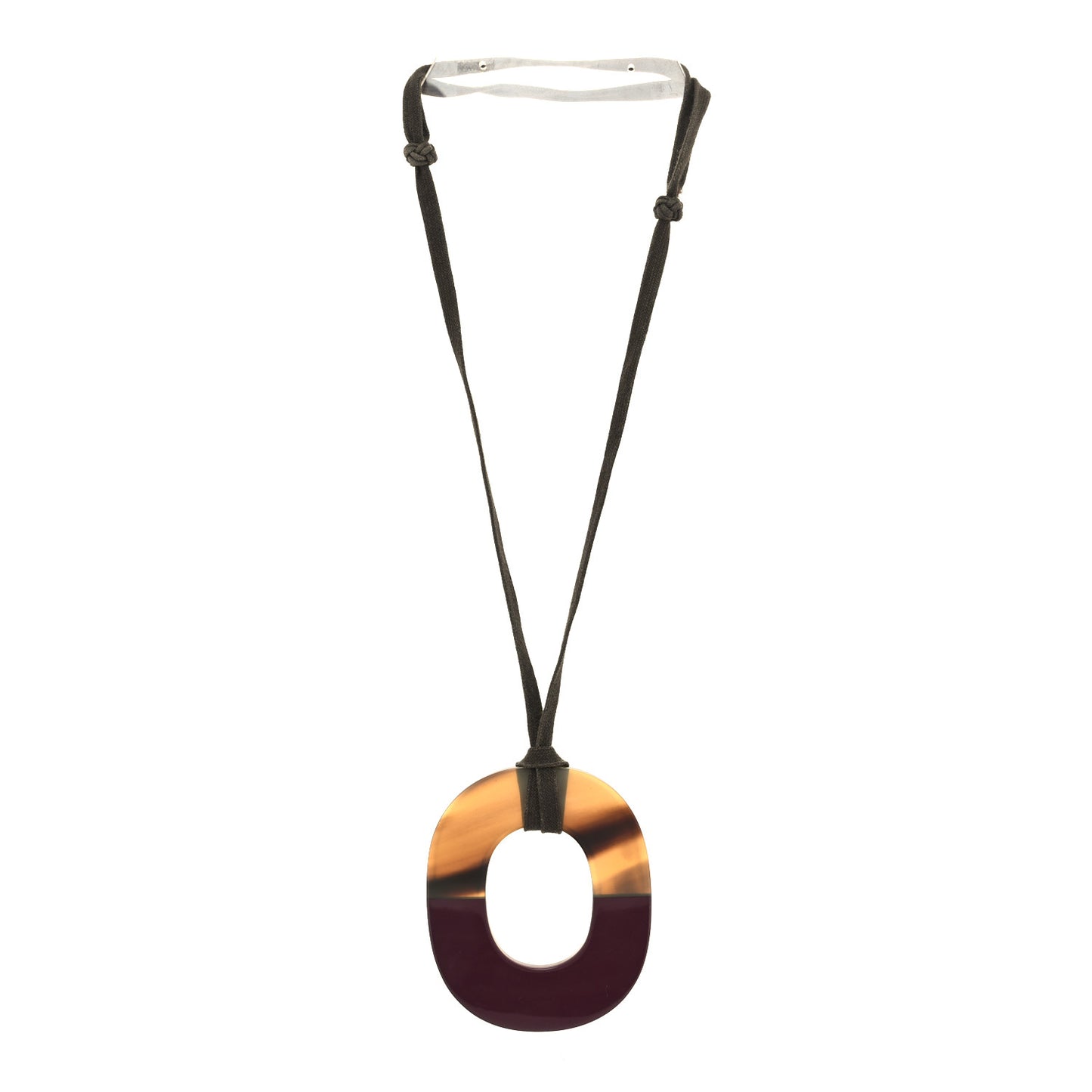 Lacquered Buffalo Horn Pendant Necklace