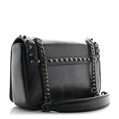 Prada Glace Calfskin Studded Crossbody Black 3 of 10