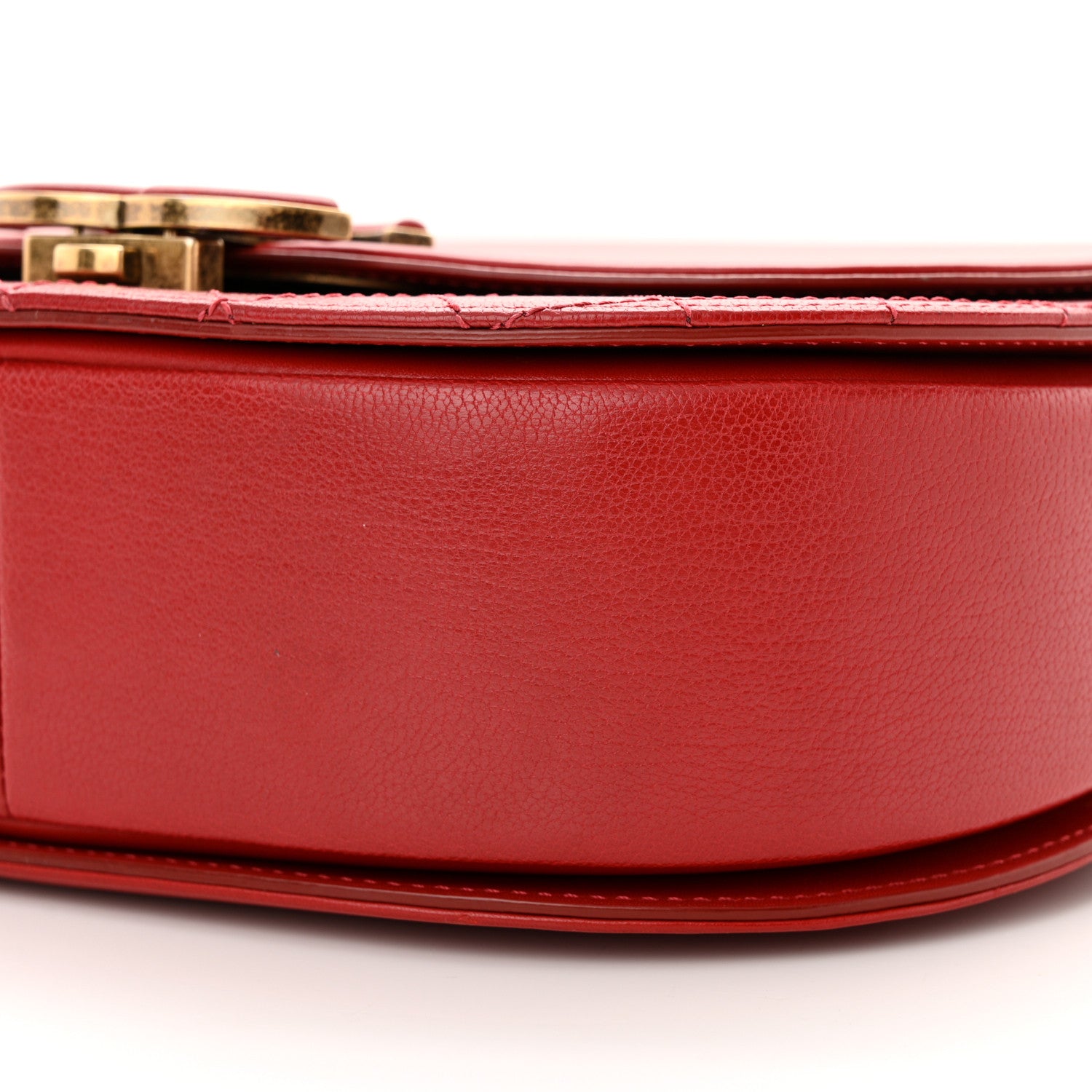 Chanel Shiny Calfskin Goatskin Quilted Medium Coco Curve Messenger Flap Red 10 of 11