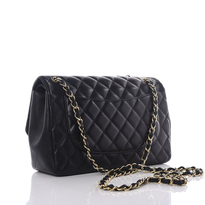 Chanel Lambskin Quilted Jumbo Double Flap Black 2 of 11