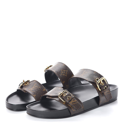 Louis Vuitton Monogram Bom Dia Mule Sandals 40 Black 3 of 8
