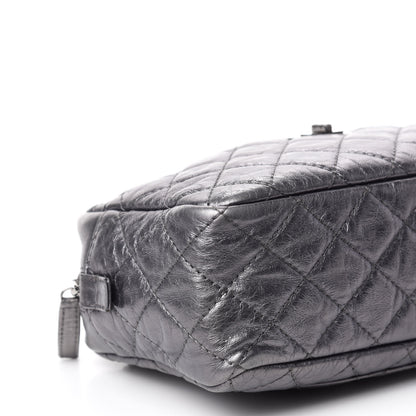 Chanel Metallic Aged Calfskin Quilted Medium Reissue Camera Case Dark Silver 6 of 11