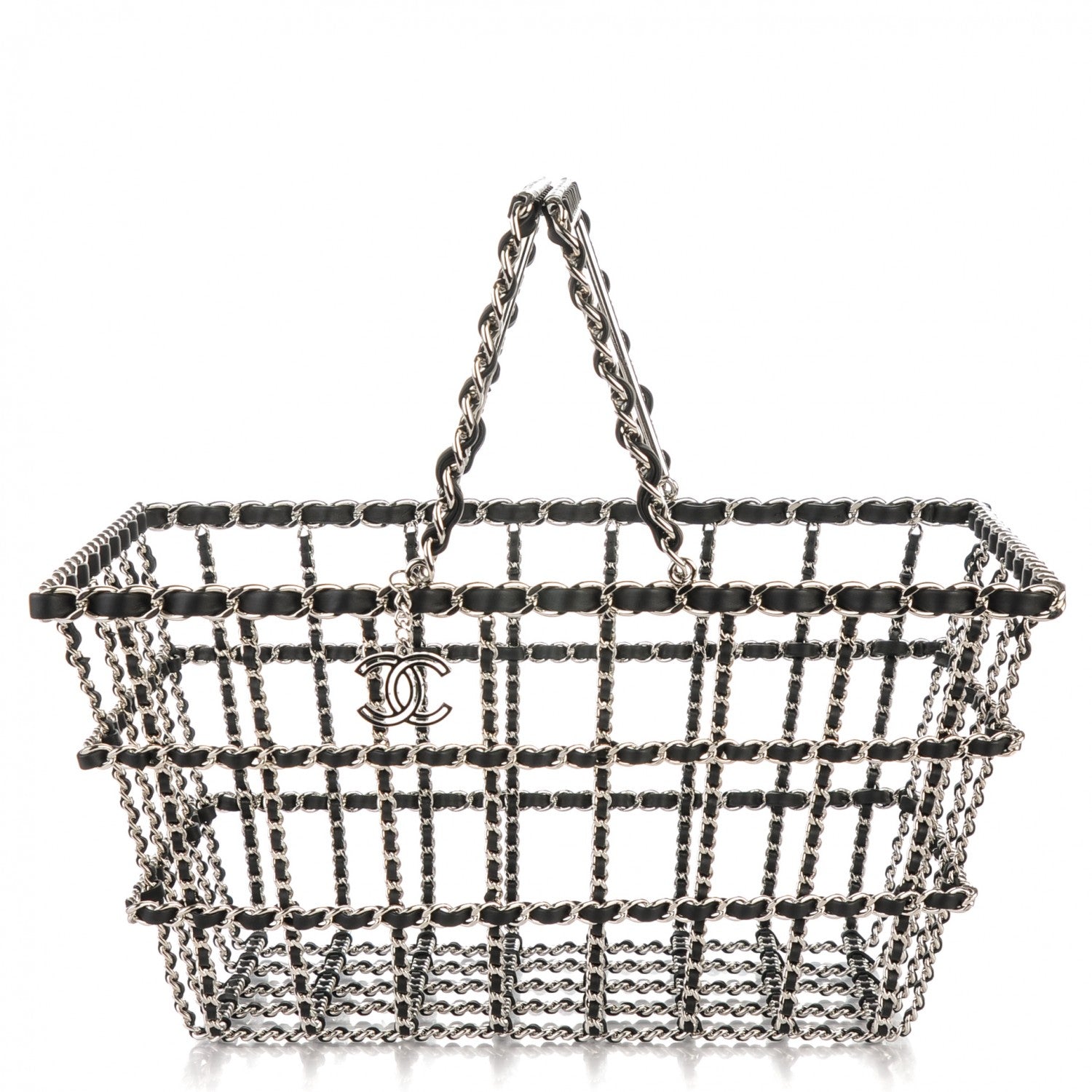 Chanel Brass Calfskin Grocery By Shopping Basket Silver 1 of 6