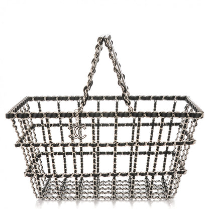 Chanel Brass Calfskin Grocery By Shopping Basket Silver 1 of 6