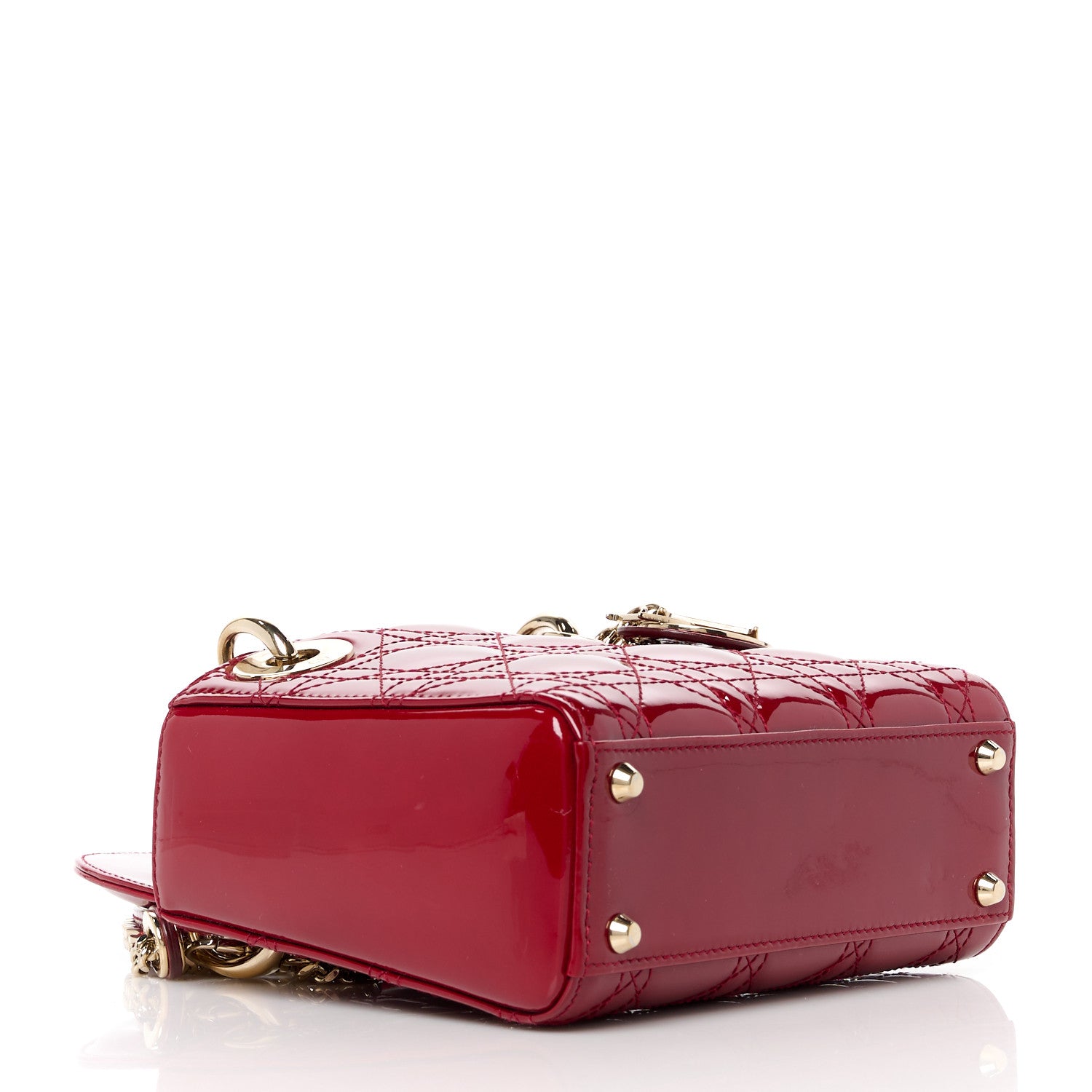 Christian Dior Patent Cannage Mini Lady Dior Red 4 of 10