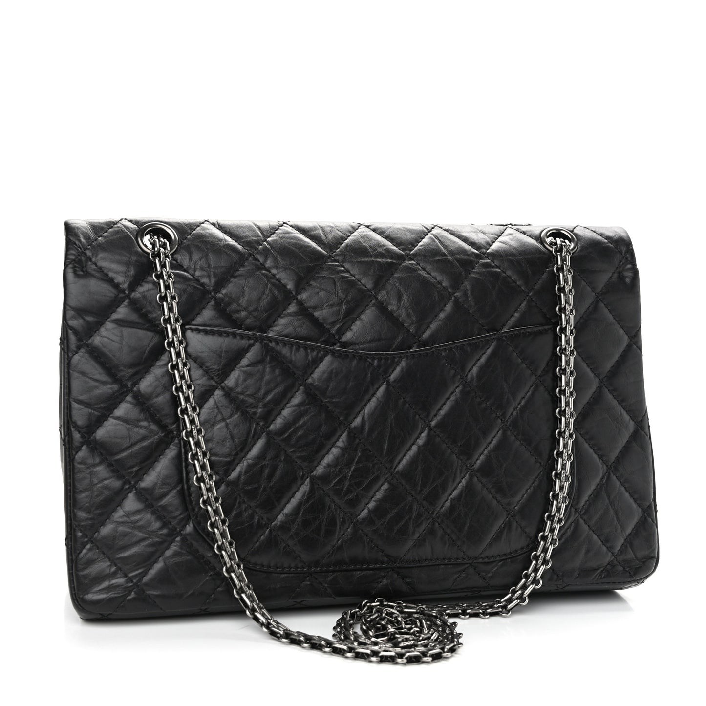 Aged Calfskin Quilted 2.55 Reissue 227 Flap Black