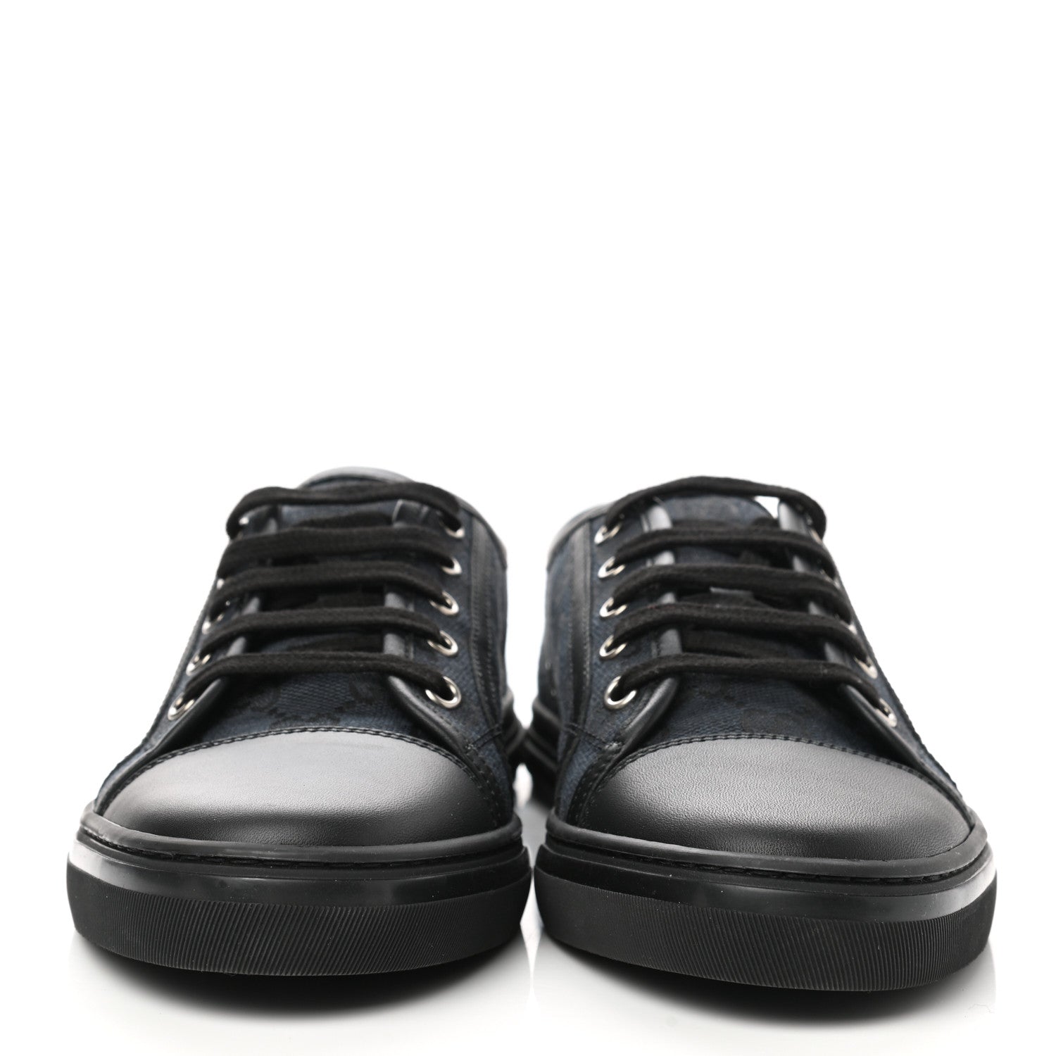 Gucci GG Monogram Calfskin Womens Low Top Sneakers 38.5 Piombo Black 2 of 9