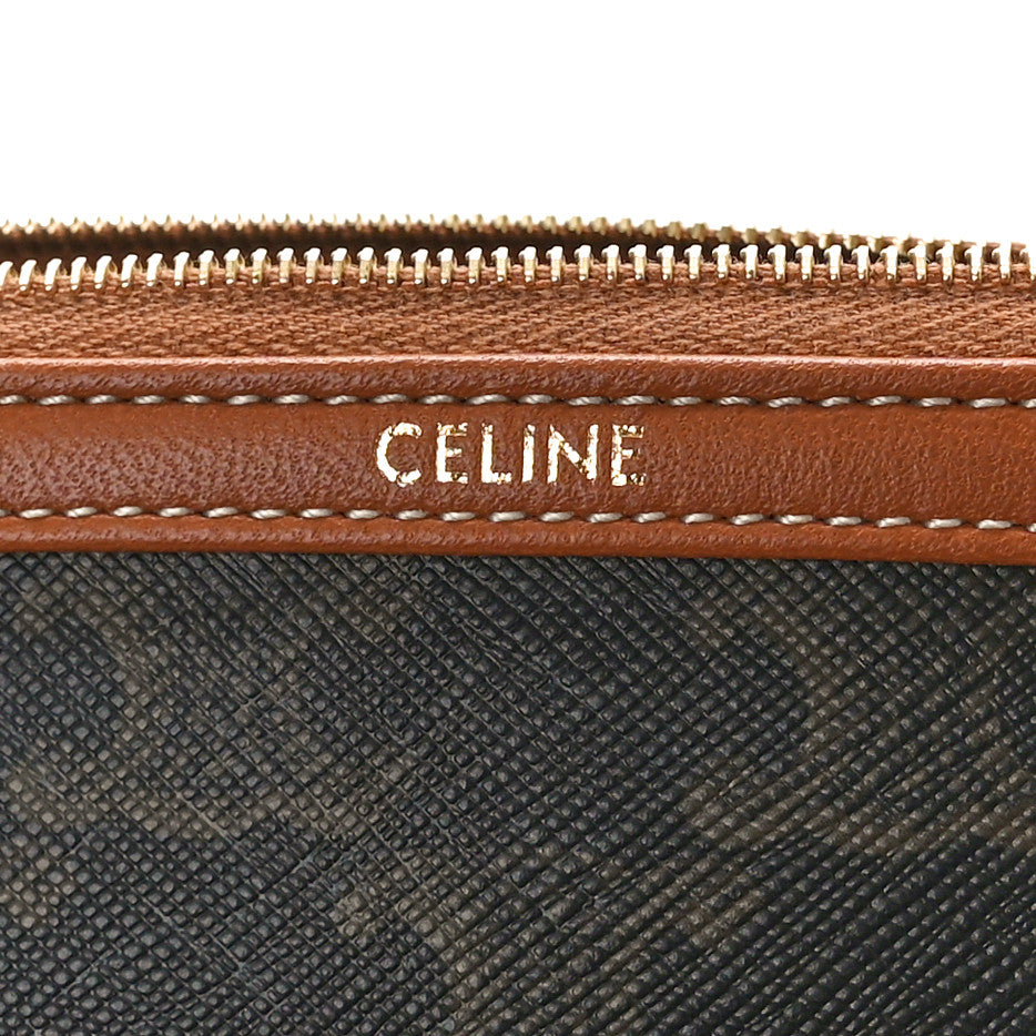 Triomphe Canvas Lambskin Clutch On Chain Tan