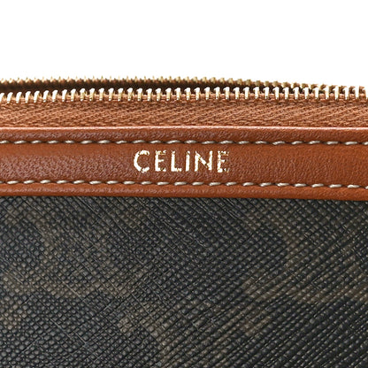 Celine Triomphe Canvas Lambskin Clutch On Chain Tan 6 of 9