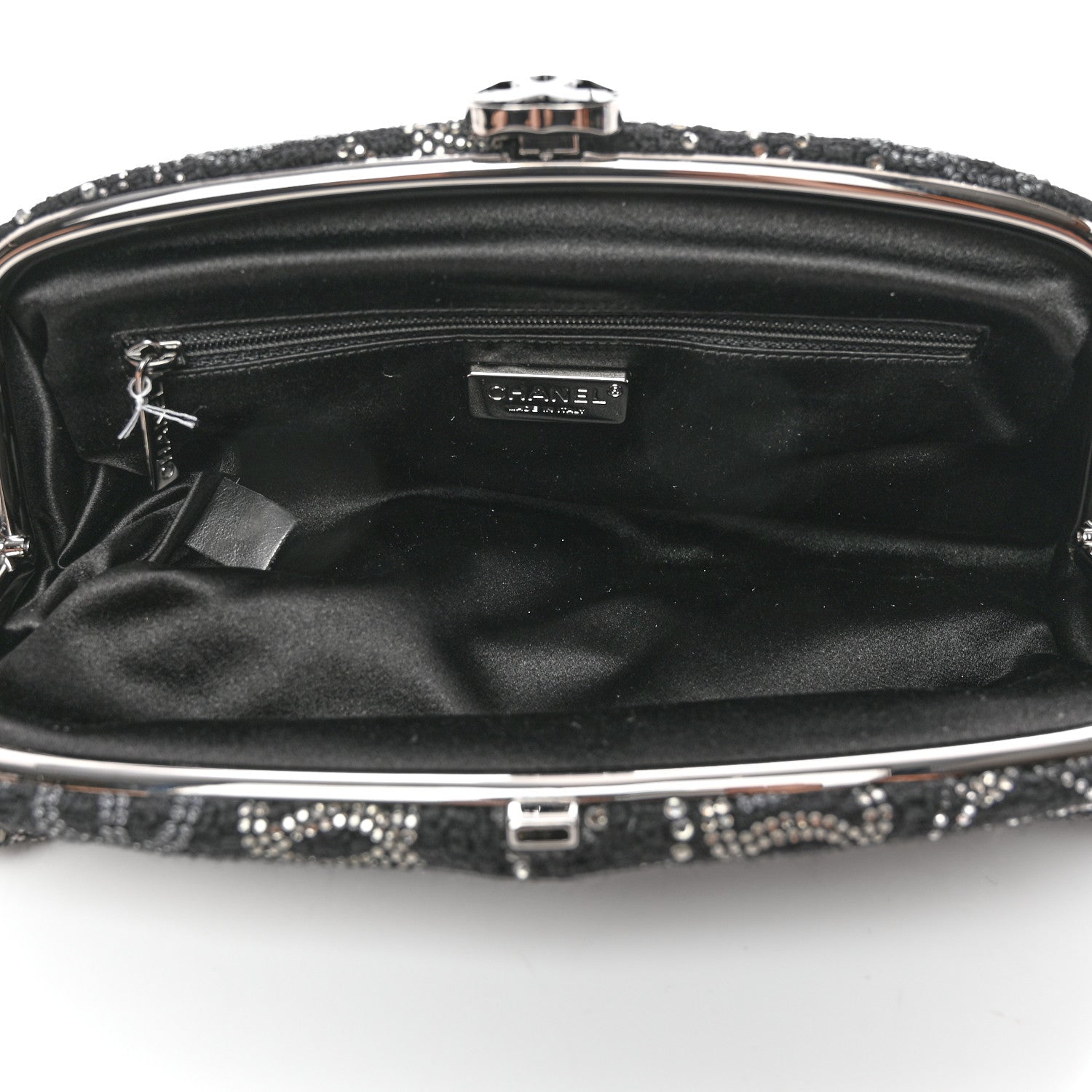 Chanel Tweed Strass Pudong Clutch Black 5 of 7