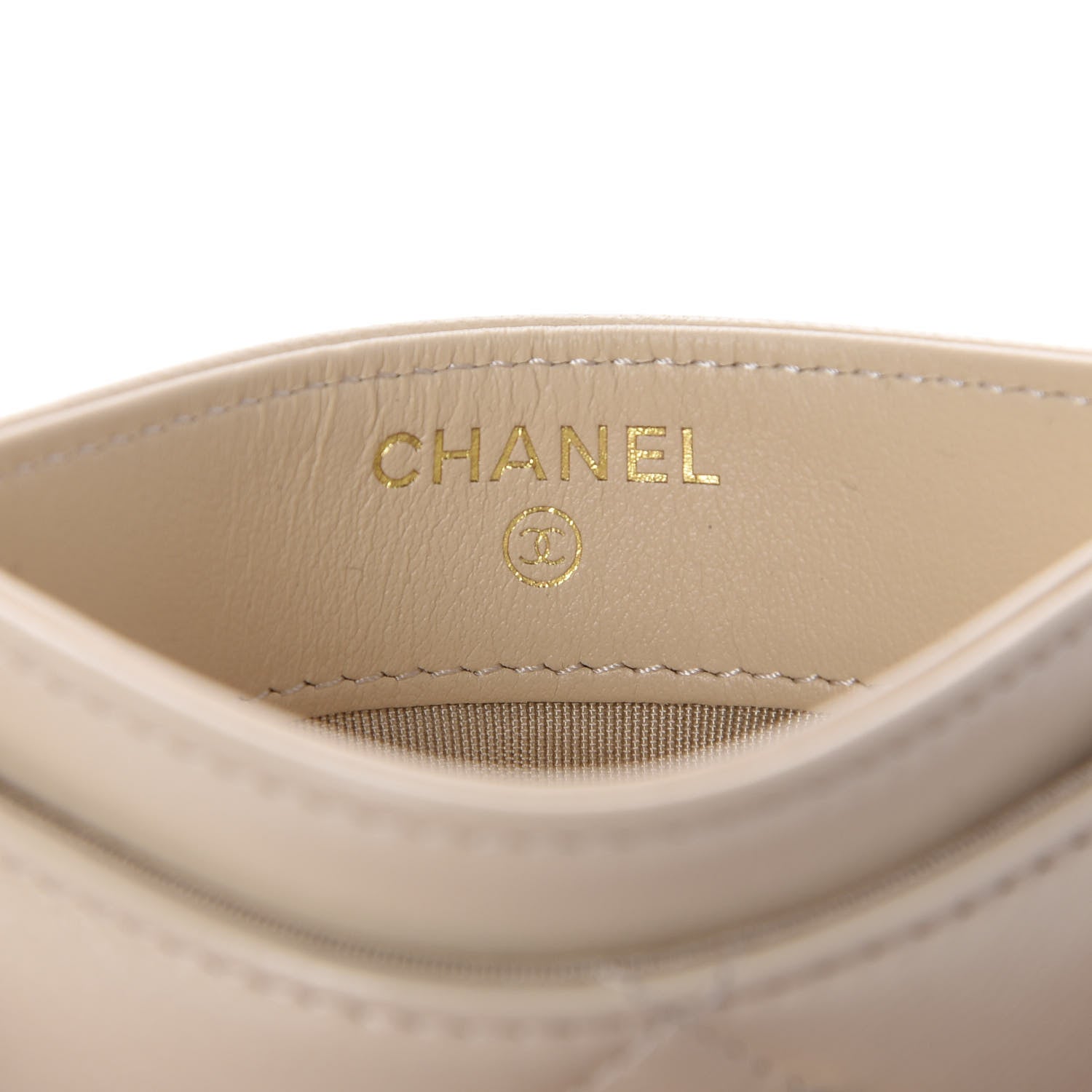 Chanel Shiny Goatskin Quilted Chanel 19 Card Holder Beige 7 of 10