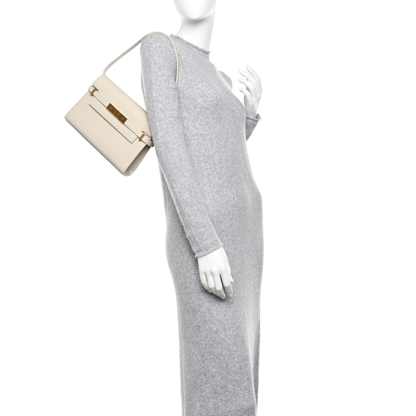 Smooth Calfskin Manhattan Shoulder Bag Crema Soft