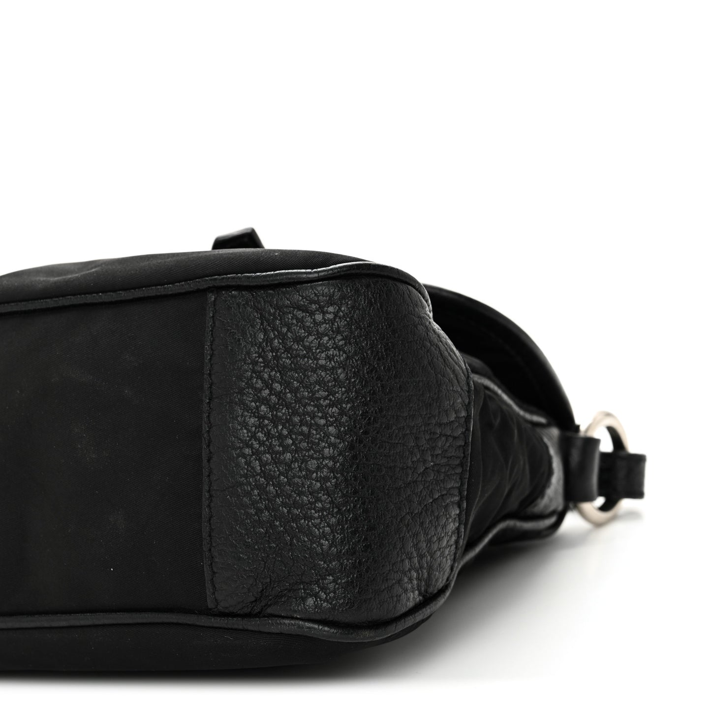 Nylon Vitello Daino Hobo Black