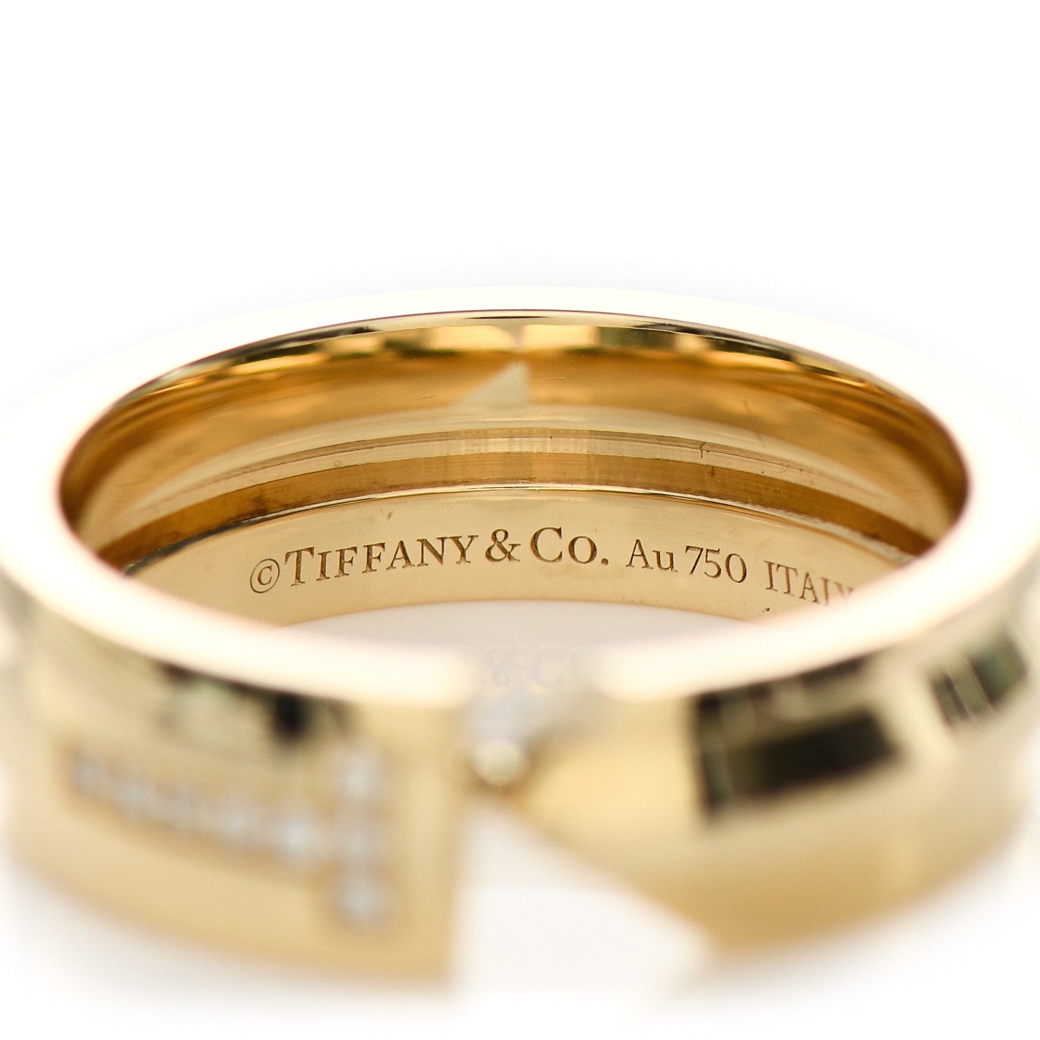 Tiffany 18K Yellow Gold Diamond Modern Keys Ring 49 5 3 of 4