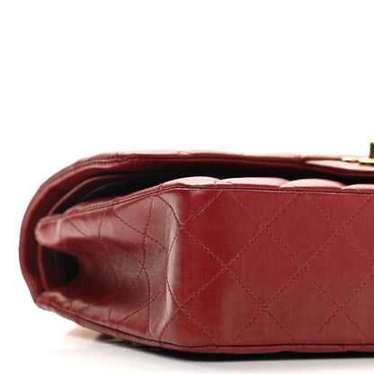 Chanel Lambskin Quilted Medium Double Flap Dark Bordeaux 9 of 10