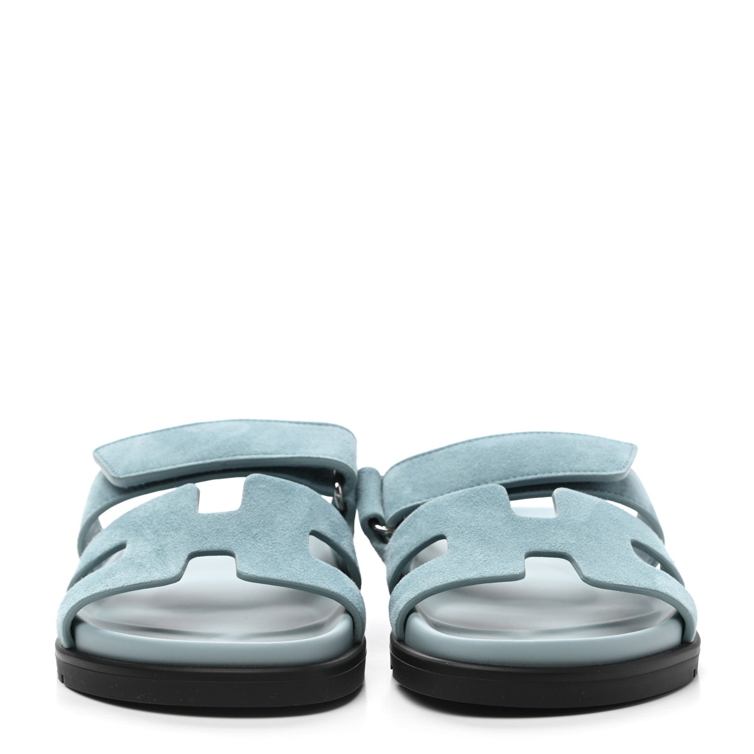 Hermes Suede Goatskin Womens Chypre Sandals 36 Vert d'Eau 2 of 8