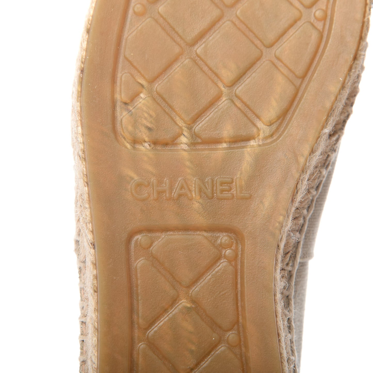 Canvas Grosgrain CC Espadrilles 39 Beige Black