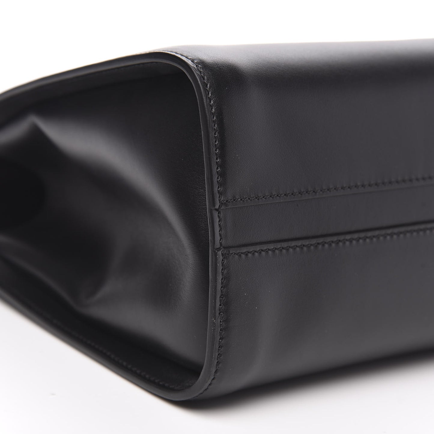 Shiny Calfskin Medium Annie Shoulder Bag Black