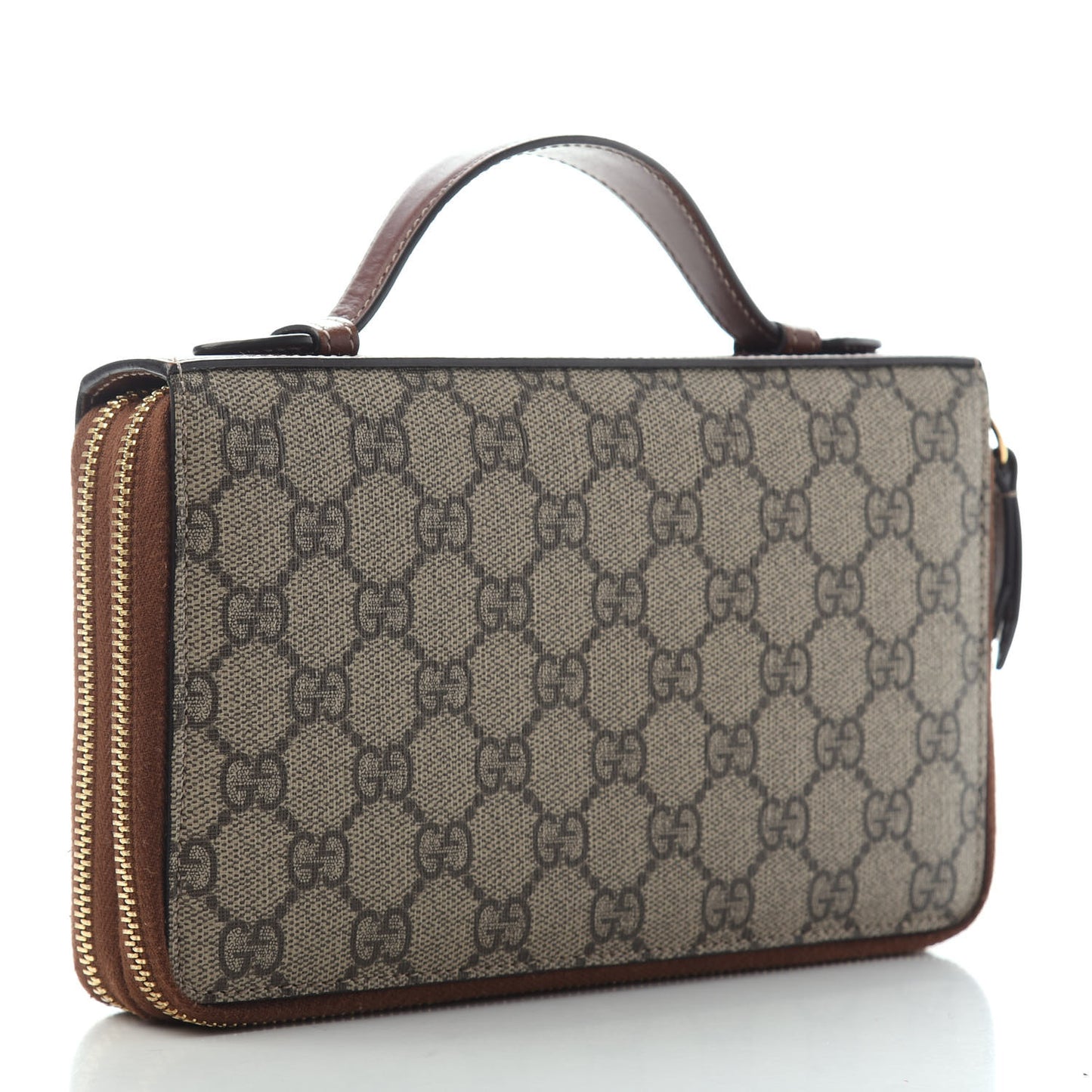 GG Supreme Monogram Travel Document Case Dark Brown