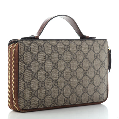 Gucci GG Supreme Monogram Travel Document Case Dark Brown 2 of 4