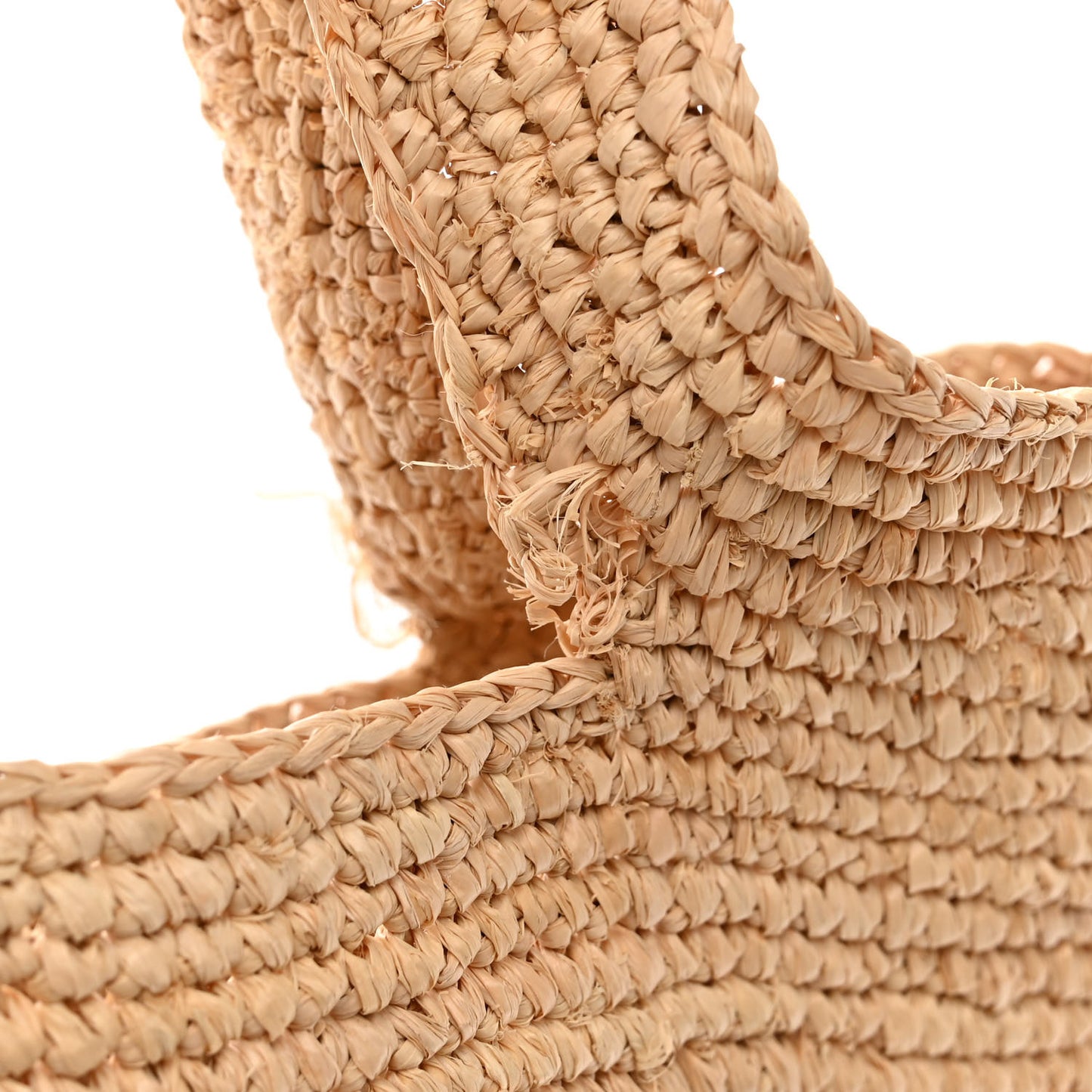 Raffia Mini Slit Tote Bag Natural Tan