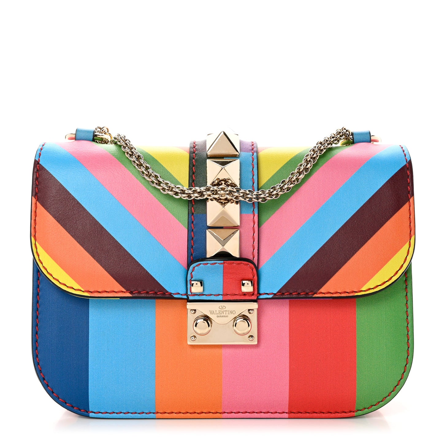 Vitello 1973 Small Glam Lock Rockstud Flap Multicolor