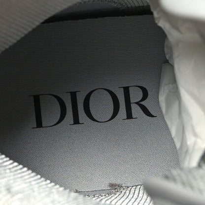 Christian Dior Smooth Calfskin Oblique Galaxy Perforated Mens B27 Mid Top Sneakers 41 White Grey 8 of 9