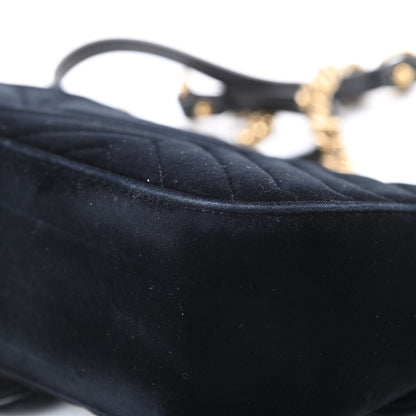 Gucci Velvet Matelasse Small GG Marmont Shoulder Bag Black 12 of 17