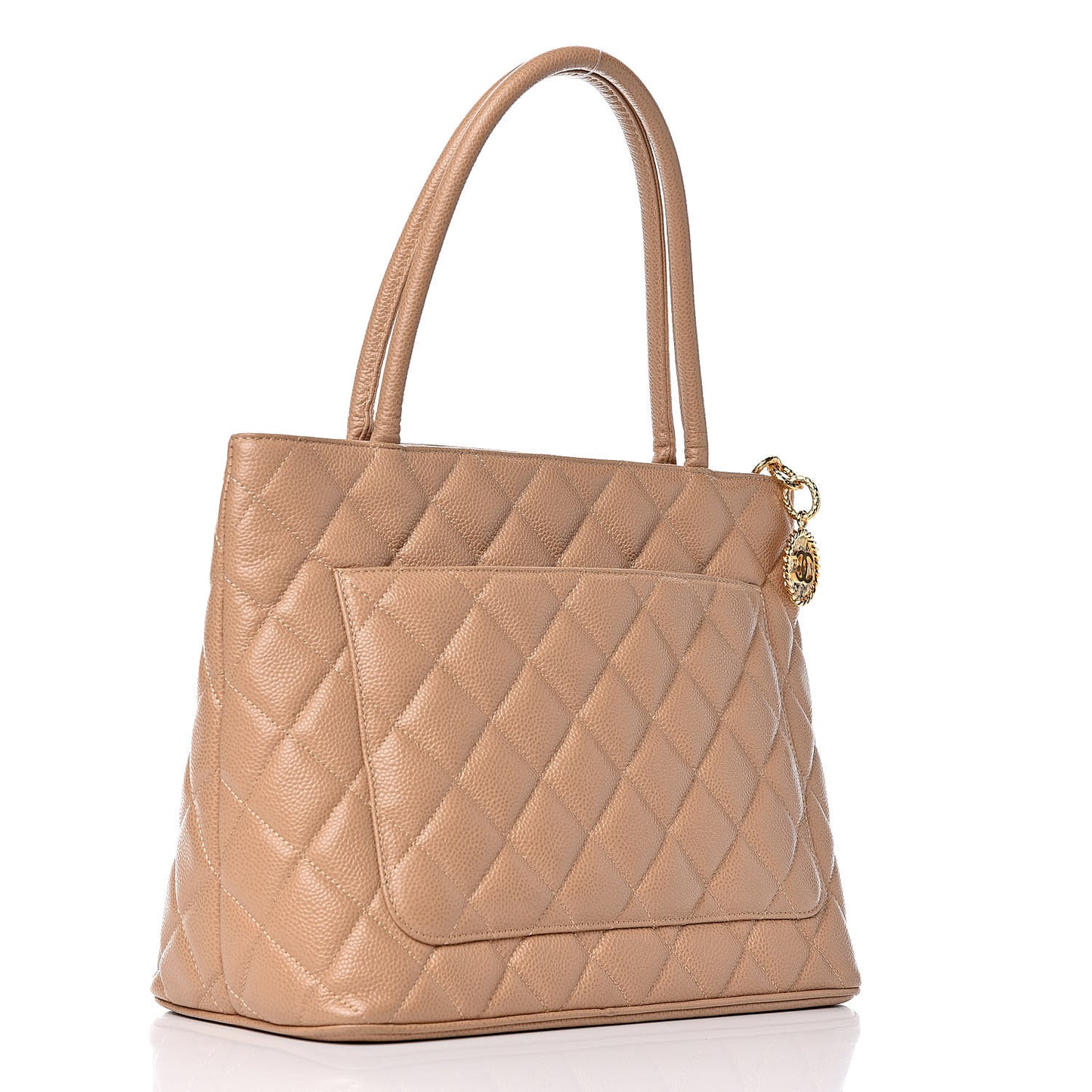Caviar Quilted Medallion Tote Beige