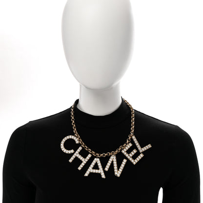 Chanel Crystal City of Lights Letter Chain Necklace Gold 2 of 6