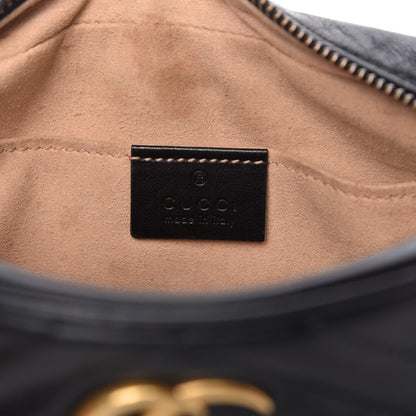 Gucci Calfskin Matelasse Mini GG Marmont Chain Shoulder Bag Black 8 of 10