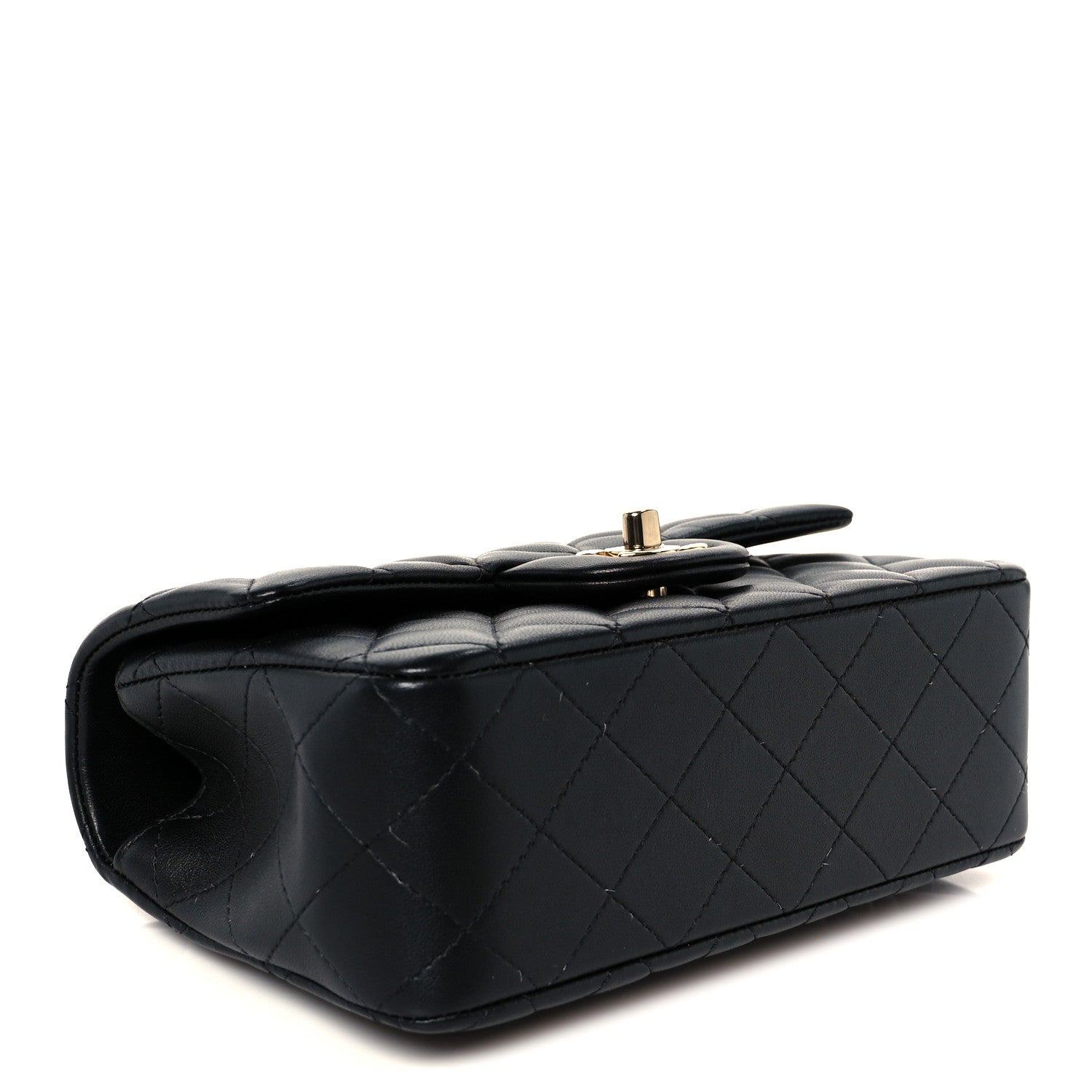 Chanel Lambskin Quilted Mini Top Handle Rectangular Flap Black 4 of 12