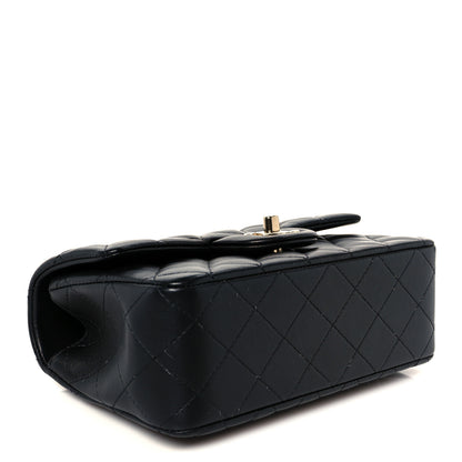 Chanel Lambskin Quilted Mini Top Handle Rectangular Flap Black 4 of 12