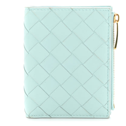 Bottega Veneta Nappa Intrecciato Bifold Zip Wallet Teal Washed 1 of 8
