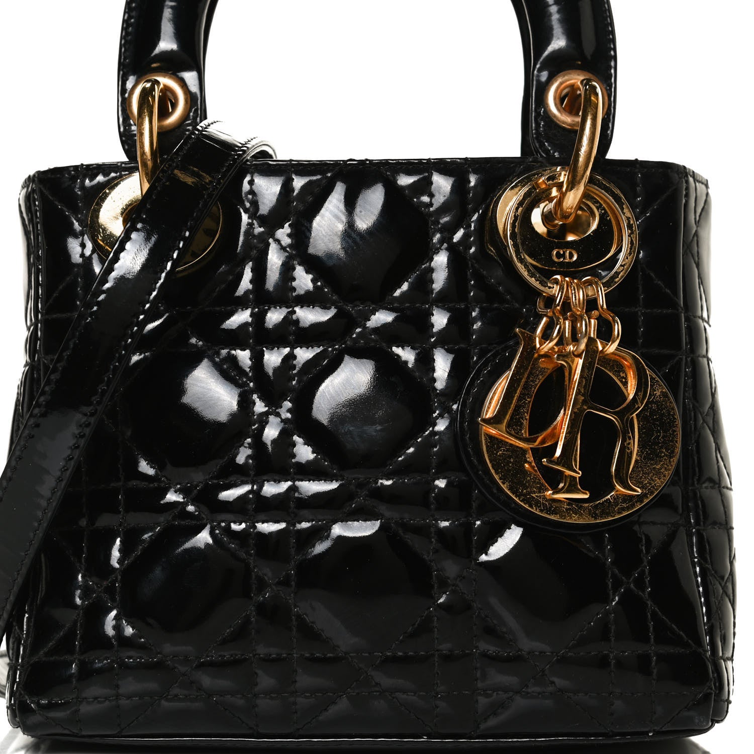 Christian Dior Patent Cannage Mini Lady Dior Black 8 of 17
