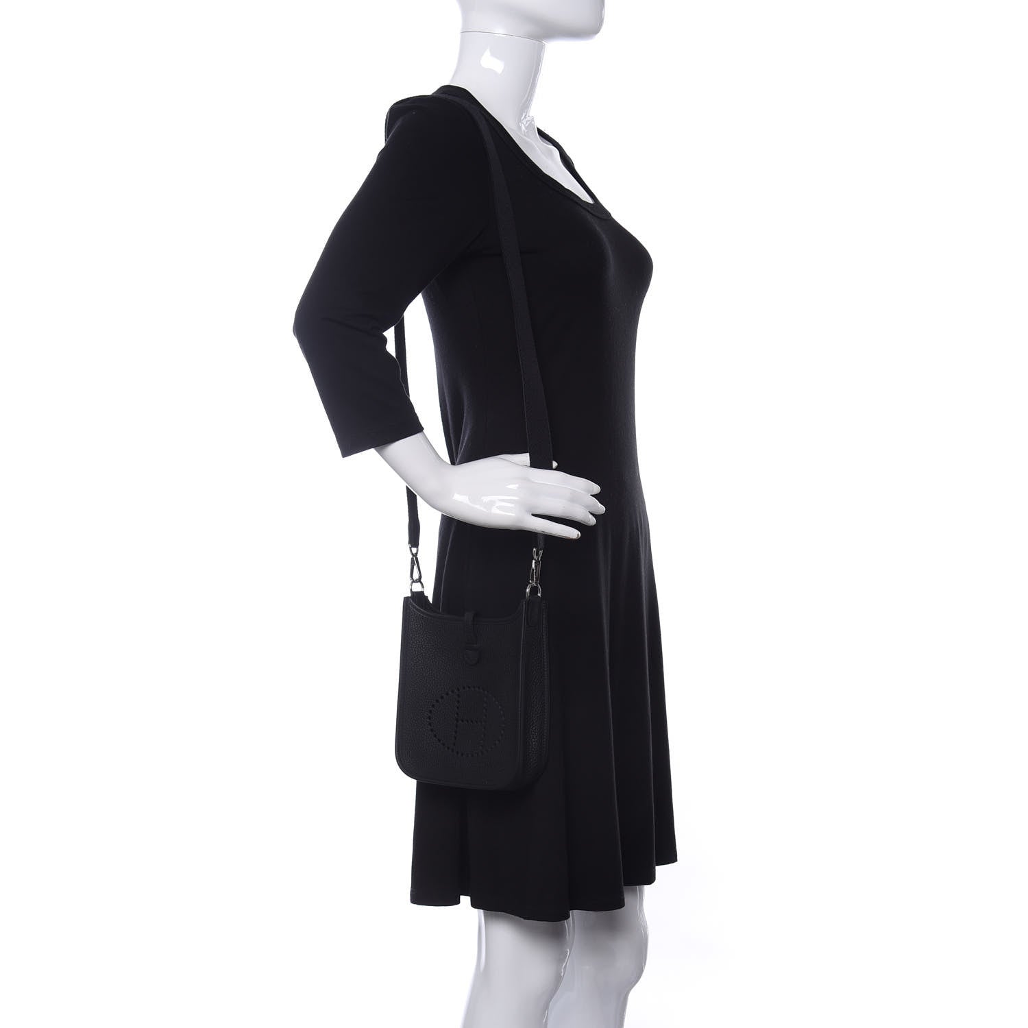 Hermes Taurillon Clemence Evelyne TPM Black 2 of 11