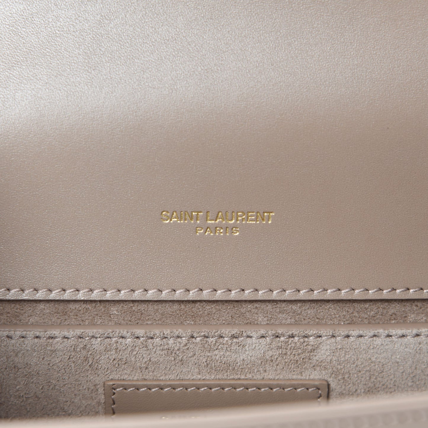 Smooth Calfskin Small Classic Monogram Kate Tassel Satchel Dark Beige