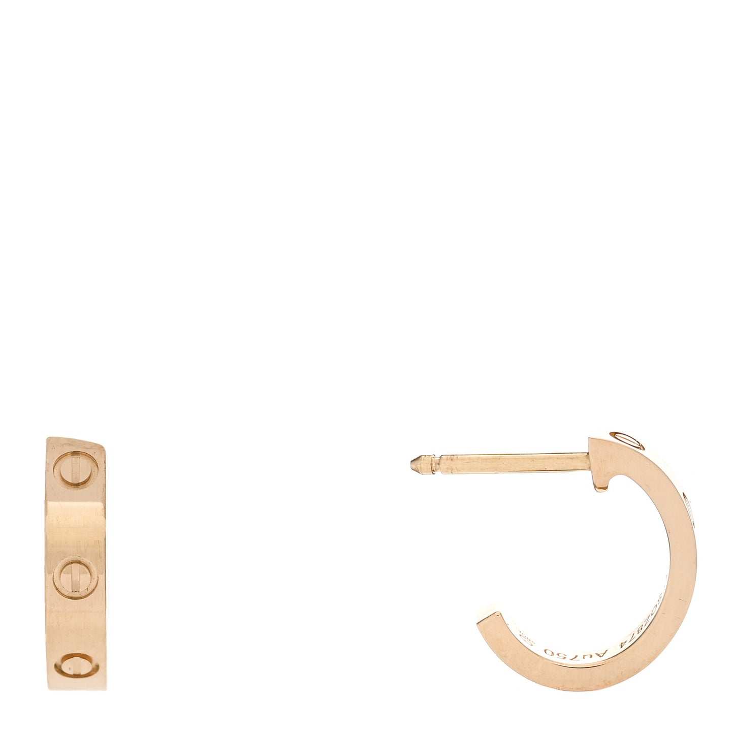 18K Yellow Gold Small LOVE Hoop Earrings