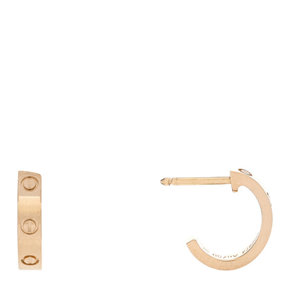 Cartier 18K Yellow Gold Small LOVE Hoop Earrings 1 of 6