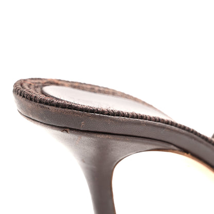 Bottega Veneta Raffia Elasticized Stretch Mule Sandals 39 Bitter Chocolate 10 of 11