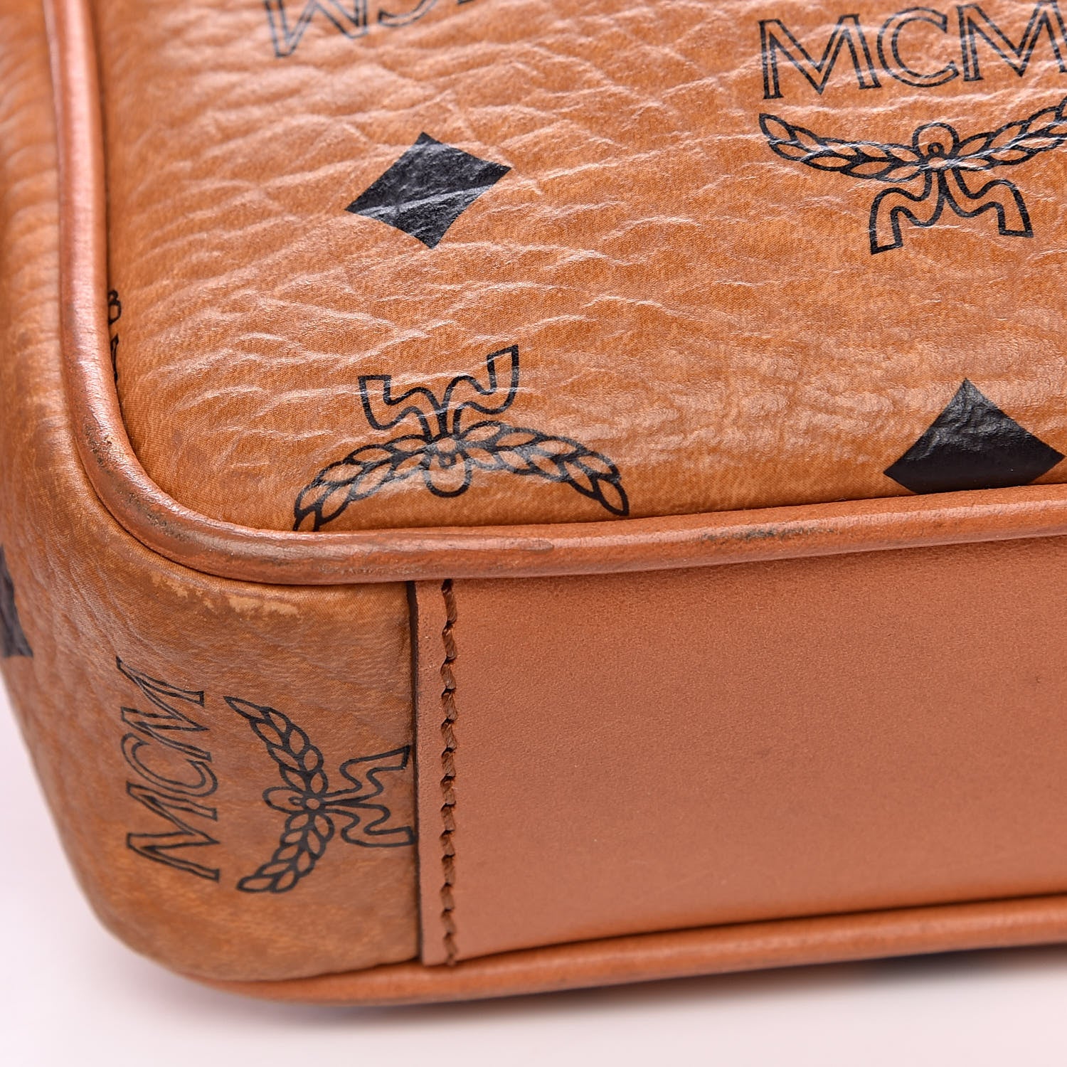 MCM Visetos Small Heritage Line Camera Crossbody Bag Cognac 12 of 15