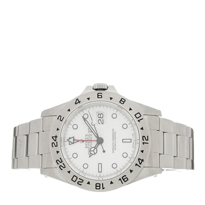 Rolex Stainless Steel 40mm Oyster Perpetual Date Explorer II Watch White 16570 2 of 4