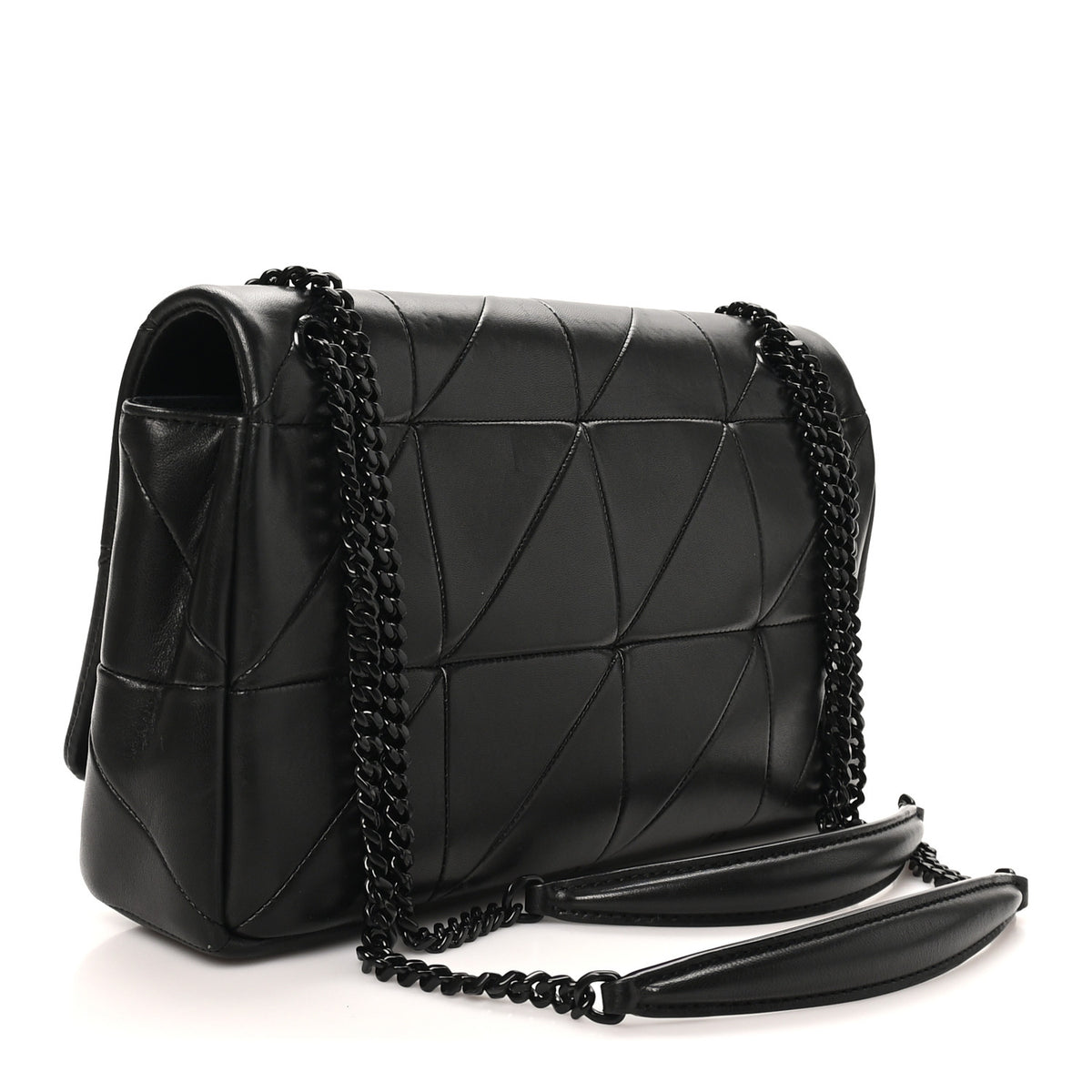 Lambskin Patchwork Monochrome Monogram Medium Jamie Black