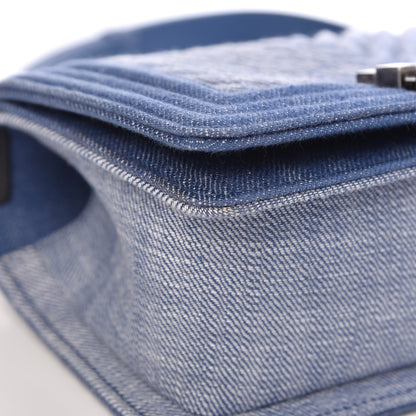 Chanel Denim Chevron Small Boy Flap Light Blue 10 of 12