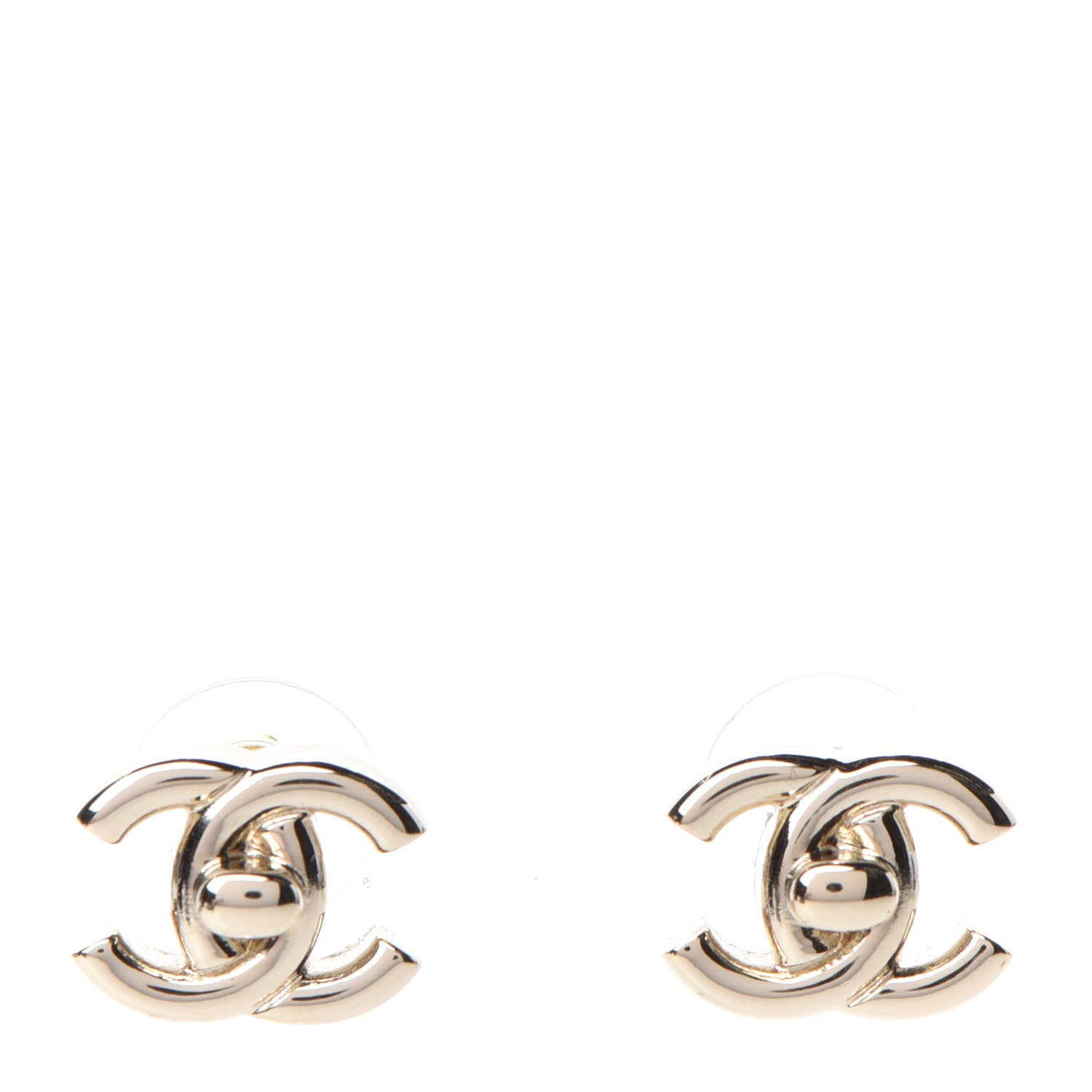 Chanel CC Turnlock Earrings Gold 1 of 5