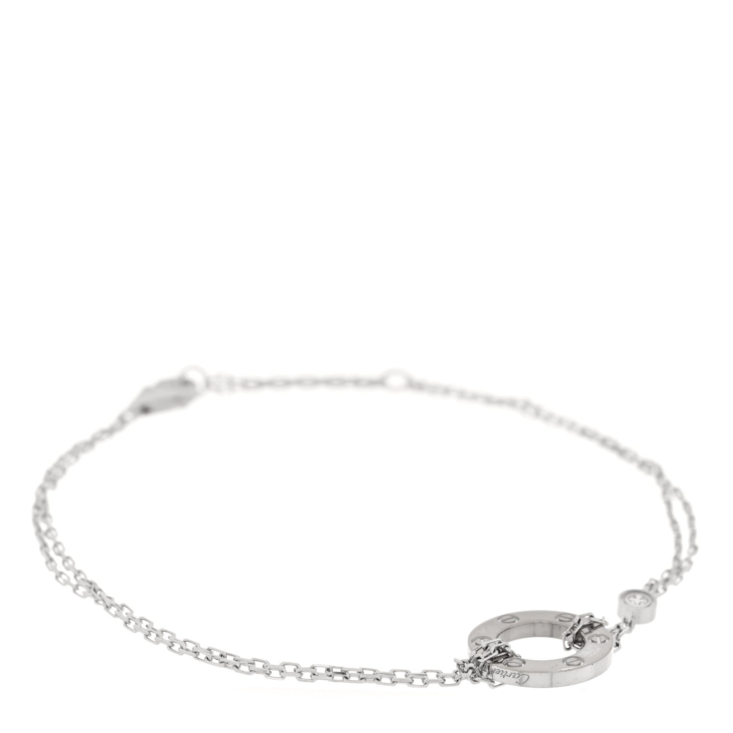 Cartier 18K White Gold Diamond LOVE Bracelet 1 of 3