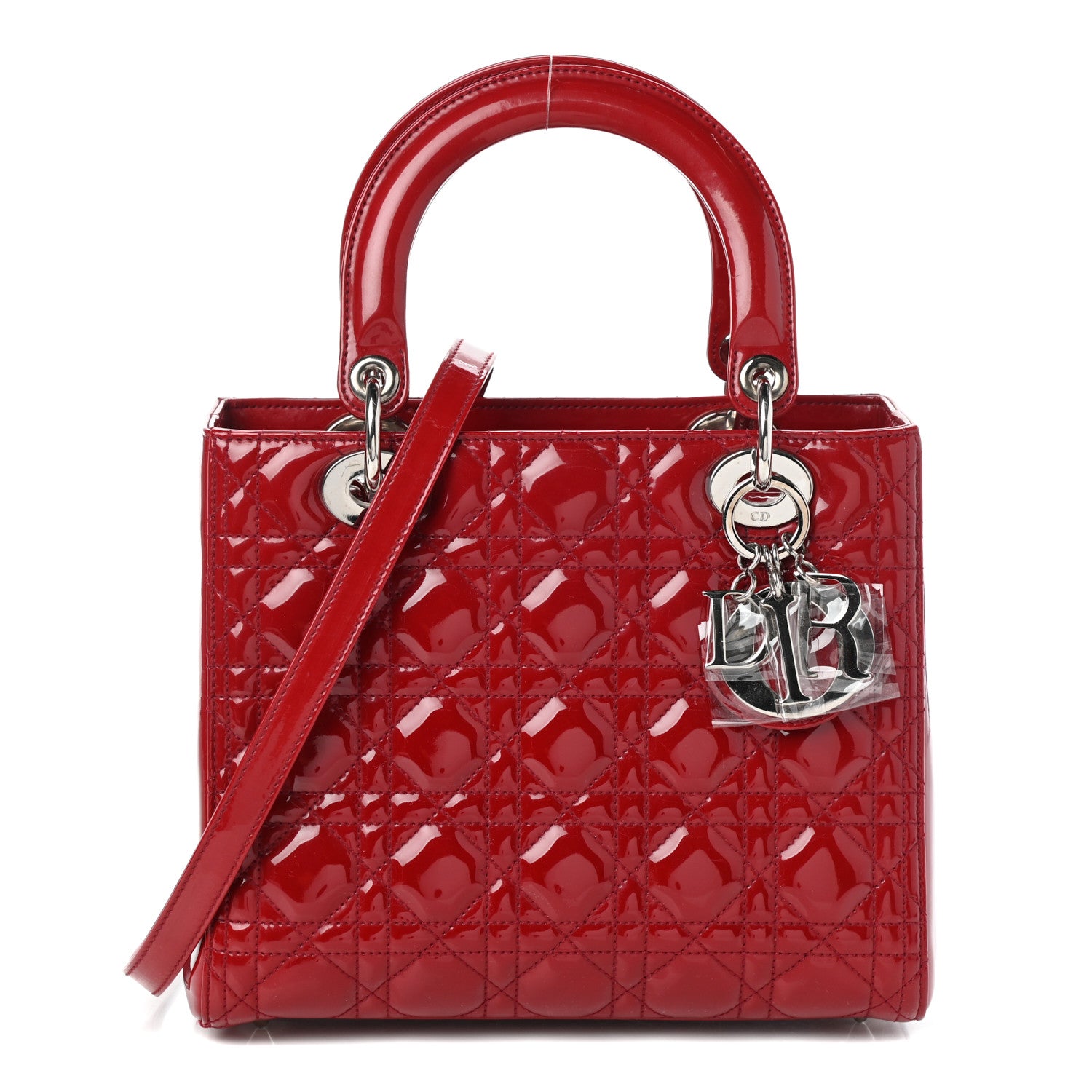 Christian Dior Patent Cannage Medium Lady Dior Red 1 of 10