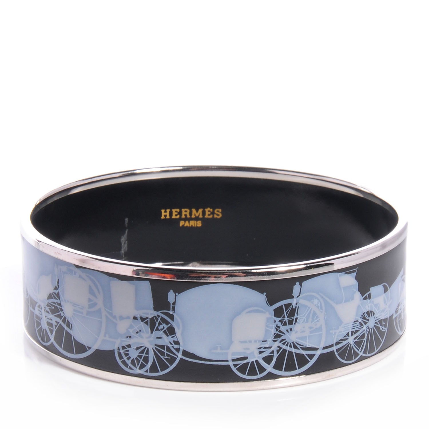 Hermes Enamel Printed Carriage Wide Bracelet 70 1 of 7