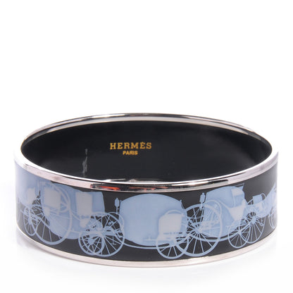 Hermes Enamel Printed Carriage Wide Bracelet 70 1 of 7