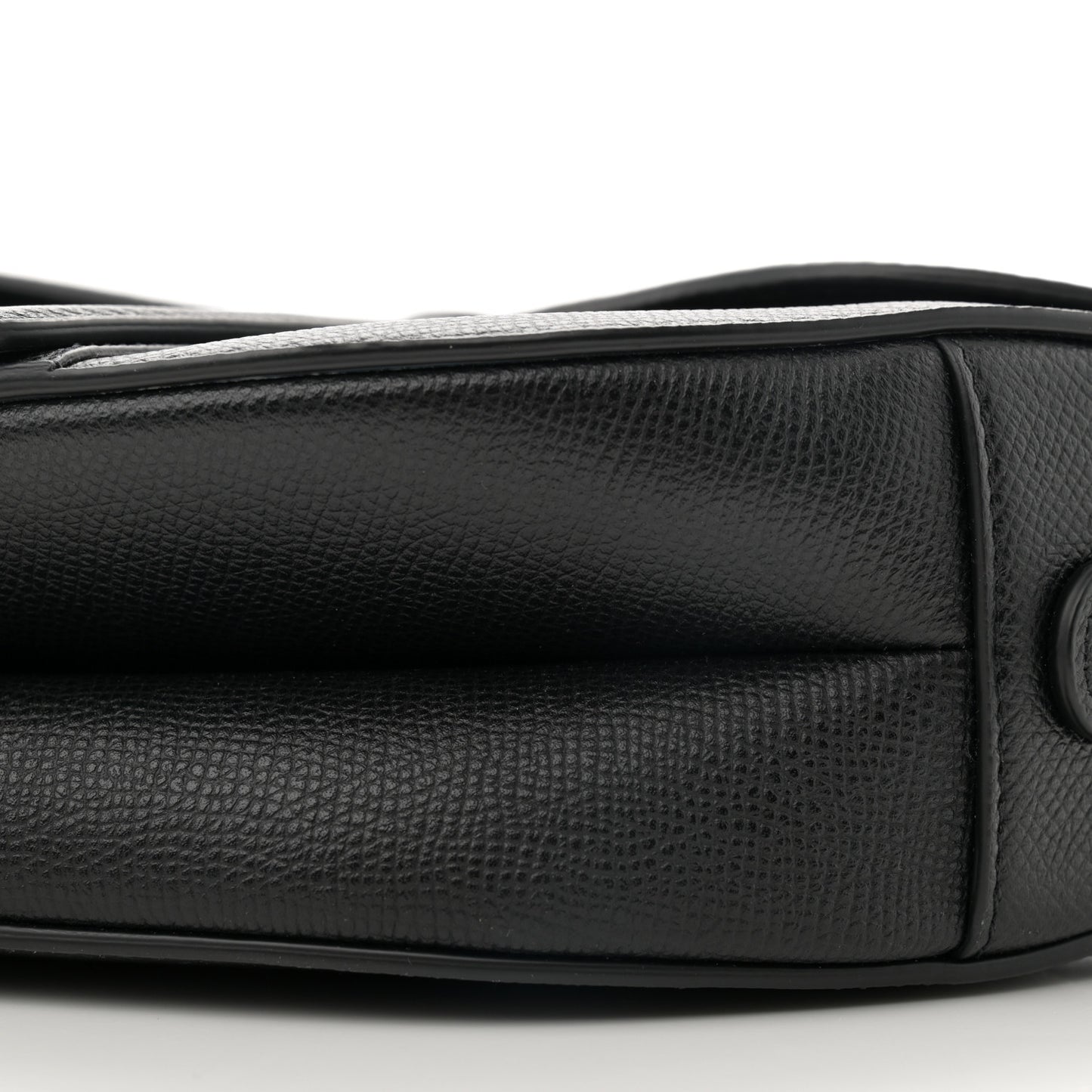 Grained Calfskin Saddle Bag Black
